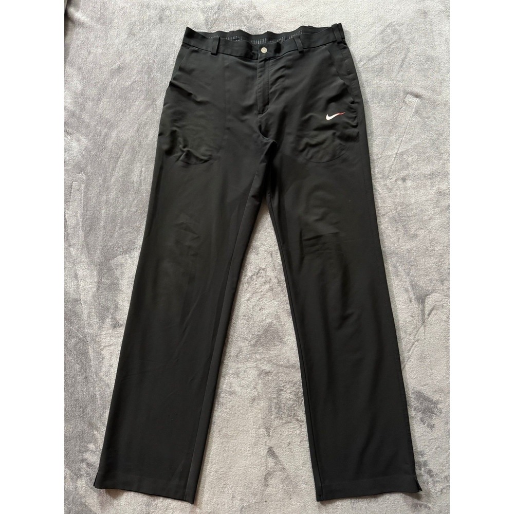 Tiger Woods Nike Pants Men's Black Golf Performance Stretch Dri Fit Casual Sz 33